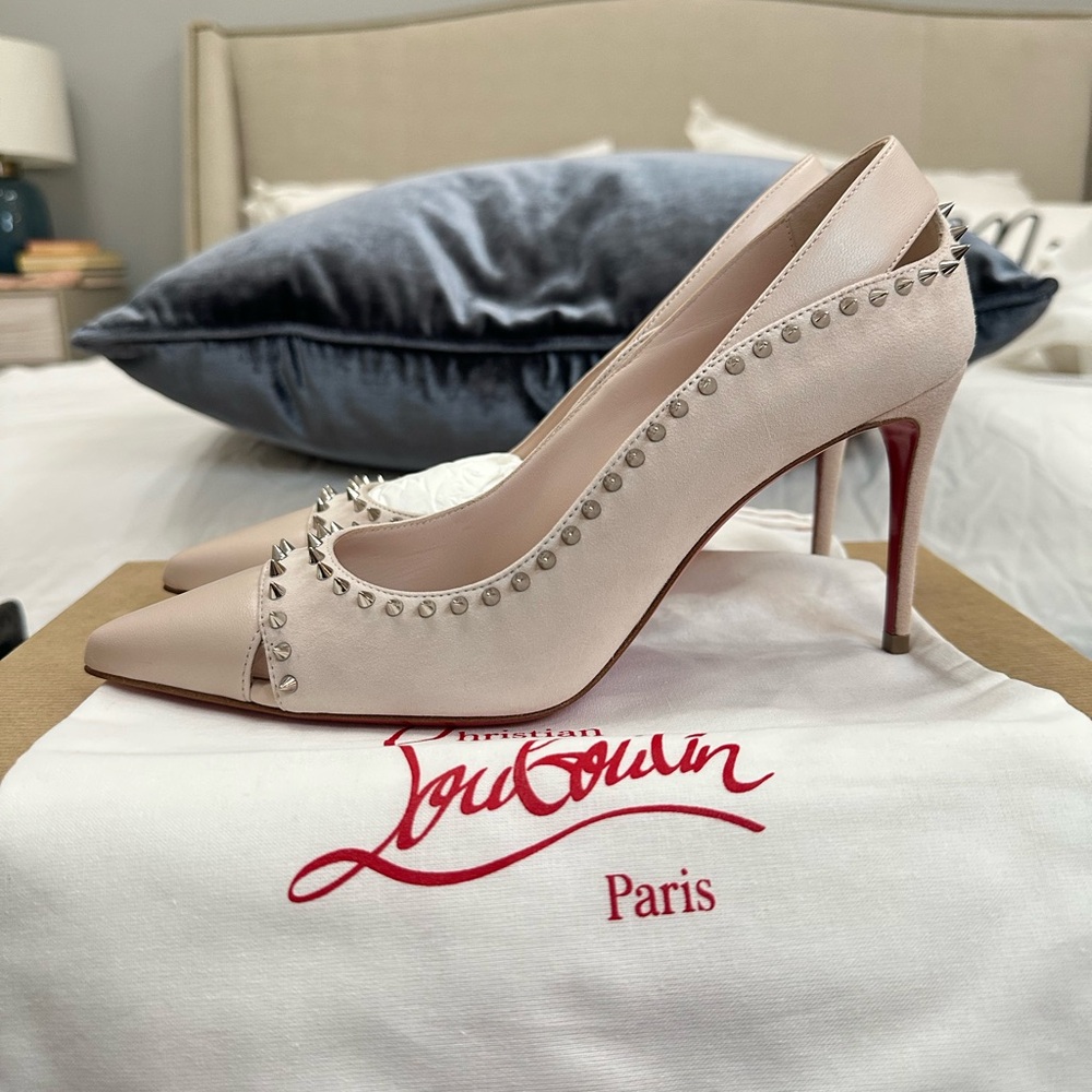 NEW Christian Louboutin Duvette Spikes 85mm Heels - Size 36.5